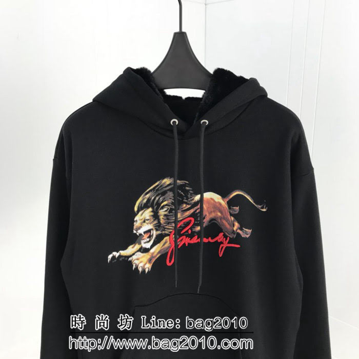 GVC紀梵希 18FW秋冬新款 獅子印花刺繡 連帽衛衣 情侶款 ydi1940